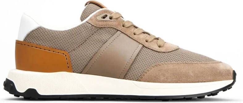 TOD'S Beige Leren Sneakers met Logo Multicolor Heren