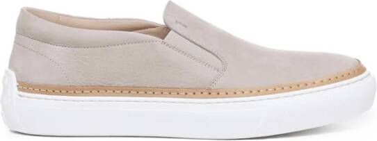 TOD'S Beige Platte Schoenen met Elastische Inzetstukken Beige Heren