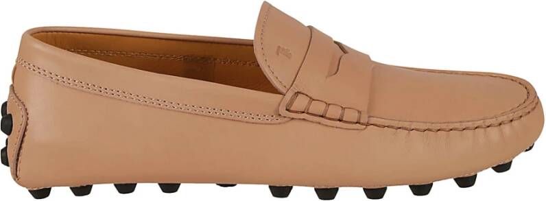 TOD'S Beige Platte Schoenen met Gommino Macro 52K Mocassino Beige Dames