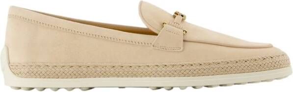 TOD&apos;S Instappers Dames Gomma Rafia 92k Mocass.t Ring Inf. Maat: 38 Materiaal: Suède Kleur: Beige