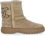 TOD'S Beige Suède Leren Enkellaarzen met Shearling Details Beige Dames - Thumbnail 1