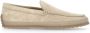 TOD'S Beige Suède Loafer met Logo Detail Beige Heren - Thumbnail 4