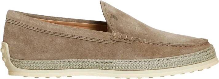 TOD'S Beige Suède Loafer Schoenen Beige Heren