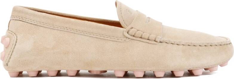 TOD'S Beige Suède Loafers Beige Dames