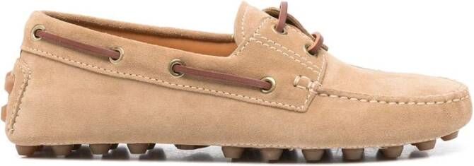 TOD'S Beige Veterschoenen met Amandelteen Brown Dames