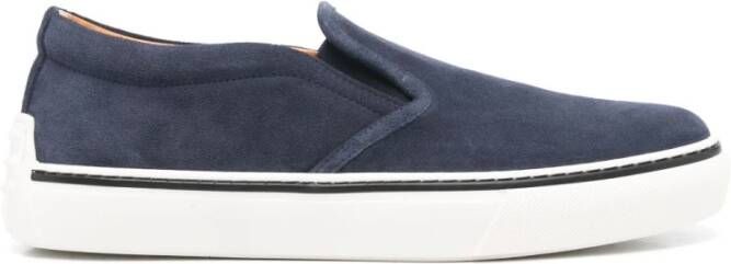 TOD'S Blauw Elastische Platte Zool Merk Binnenzool Blue Heren