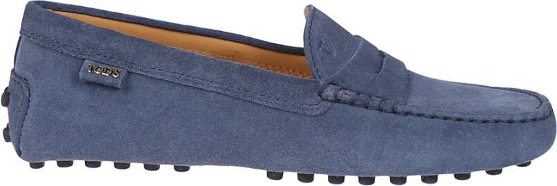 TOD'S Blauw Suède Handgemaakt Iconisch Metalen Logo Blue Dames