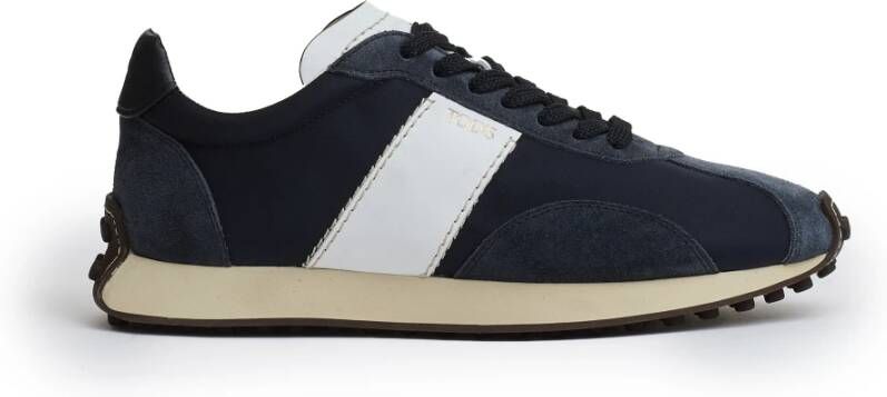 TOD'S Blauwe Actieve Suède Sneakers Blue Heren