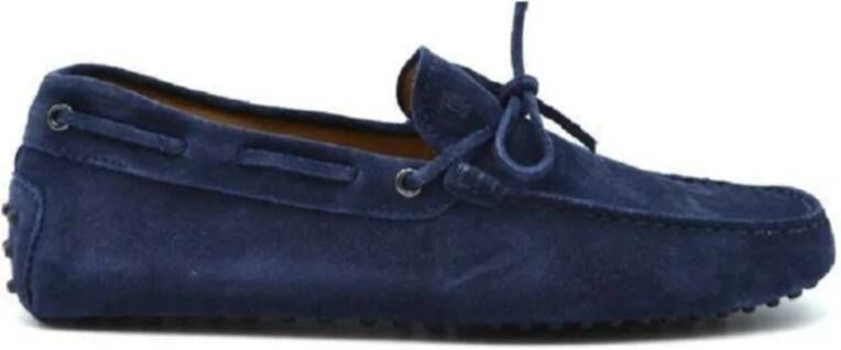 TOD'S Blauwe Leren Loafers Elegante Stijl Blue Heren