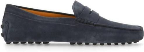 TOD'S Suède Casual Loafers Blue Heren