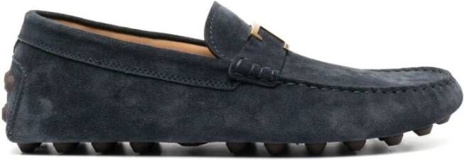 TOD'S Blauwe Leren Penny Loafer Schoenen Blue Heren