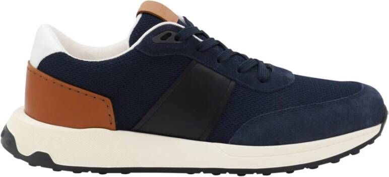 TOD'S Blauwe Leren Sneakers Blue Heren