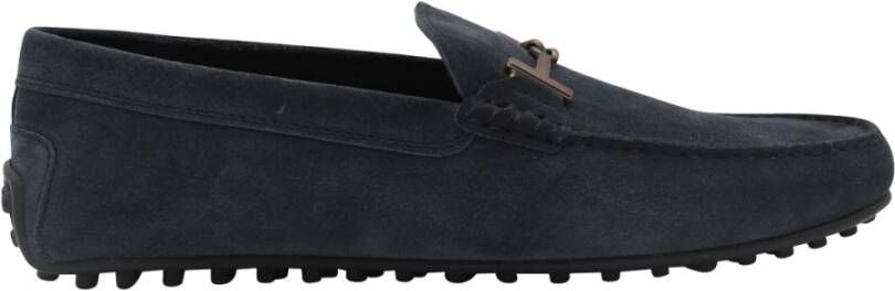 TOD'S Blauwe platte loafers met metalen detail Blue Heren