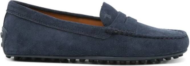 TOD'S Blauwe platte zool penny slot schoenen Blue Dames