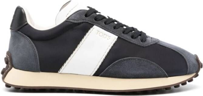 TOD'S Blauwe Sneakers Kleurblok Ontwerp Ronde Neus Blue Heren