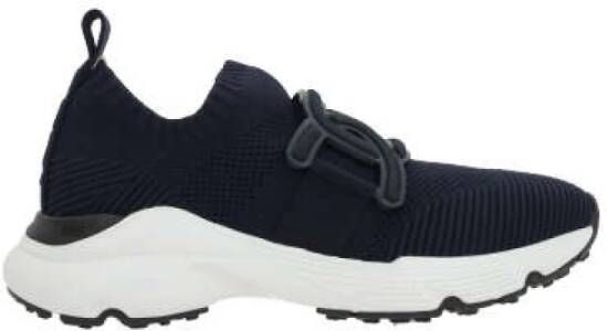 TOD'S Blauwe Stretch Gebreide Slip-On Sneakers Blue Dames