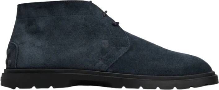 TOD&apos;S Veterschoenen Heren Xxm59k00d80re0 Maat: 44 5 Materiaal: Suède Kleur: Blauw