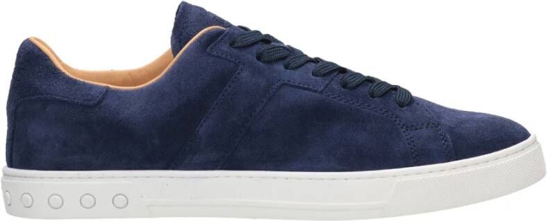 TOD'S Blauwe Suède Gymschoenen Blauw Heren