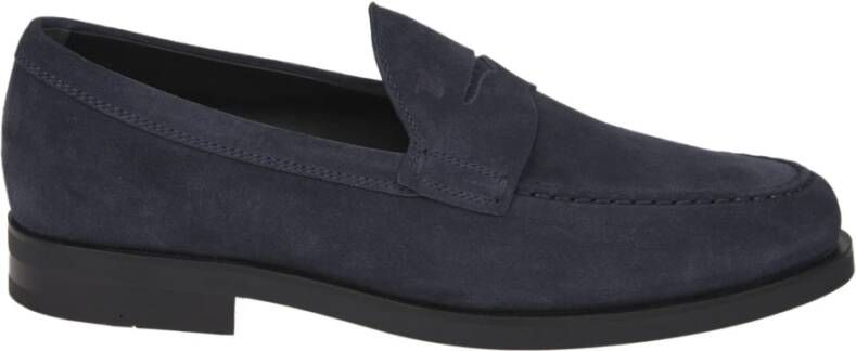 TOD'S Blauwe Suède Loafers voor Heren Blue Heren