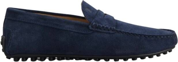 TOD'S Blauwe Suède Mocassins Blue Heren