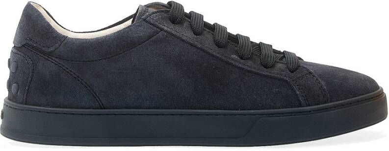 TOD'S Blauwe Suède Sneakers Blue Heren