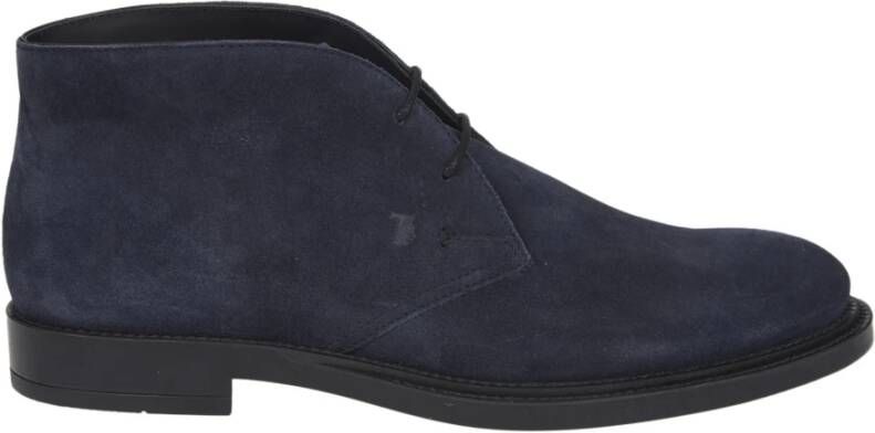 TOD'S Blauwe Veterschoenen Enkellaarsjes Blue Heren