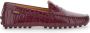 TOD'S Bordeaux Croco Print Mocassin Platte Schoenen Red Dames - Thumbnail 1