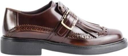 TOD'S Bourgondische Leren Derby Schoenen Brown Dames