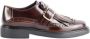 TOD'S Bourgondische Leren Derby Schoenen Brown Dames - Thumbnail 1