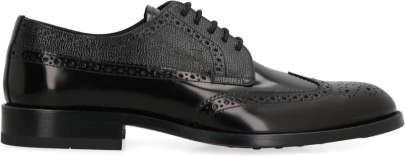 TOD'S Brogue Leren Veterschoenen Black Heren