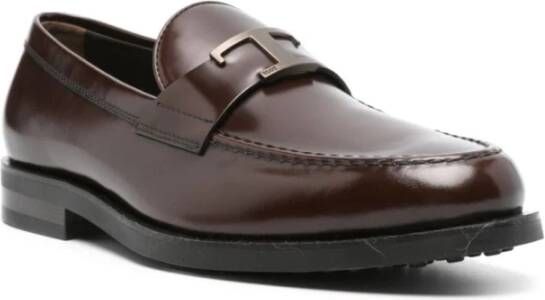 TOD'S Bruin Kalfsleer DNA Rubber Hakken Brown Heren