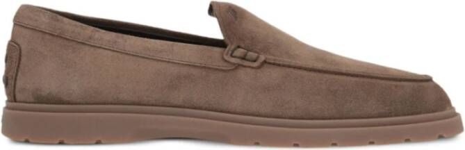 TOD'S Bruin Leren Instap Plat Schoenen Brown Heren