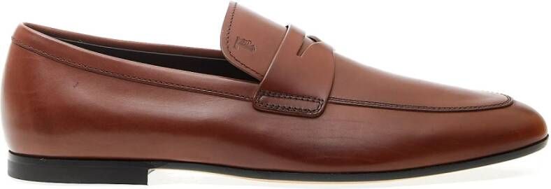 TOD'S Bruin Leren Loafer Schoenen Brown Heren