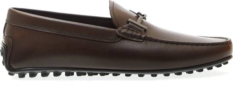 TOD'S Bruin leren loafers City Gommino Brown Heren