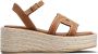 TOD'S Bruin leren sandalen met lagen Brown Dames - Thumbnail 1