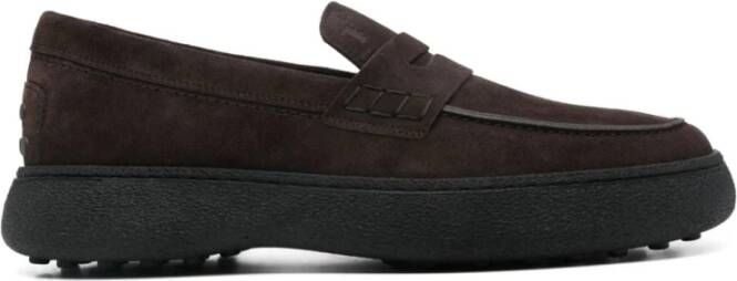 TOD'S Bruin Suède Knuffel Schoenen Brown Heren