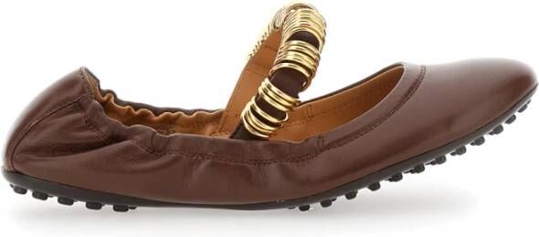 TOD'S Bruine Ballerina's met Decoratieve Ringen Brown Dames