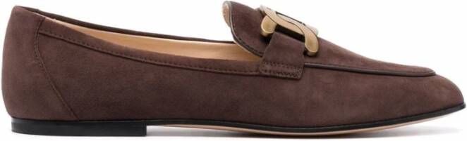 TOD'S Bruine Chain-Plaque Loafers Brown Dames