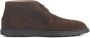 TOD'S Suède leren enkellaarzen met monogramdetail Brown Heren - Thumbnail 1