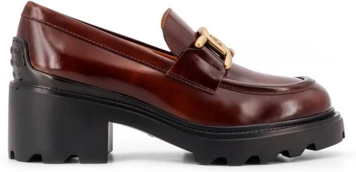 TOD'S Bruine Leren Loafer Schoenen Made in Italy Brown Dames