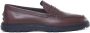 TOD'S Bruine Leren Loafers Rubberen Zool Italië Brown Heren - Thumbnail 1