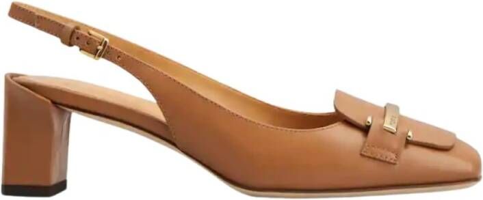 TOD&apos;S Slingbacks Dames Barretta Attacchi Maat: 40 Materiaal: Leer Kleur: Cognac