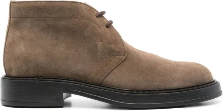 TOD'S Bruine Platte Veterschoenen Brown Heren