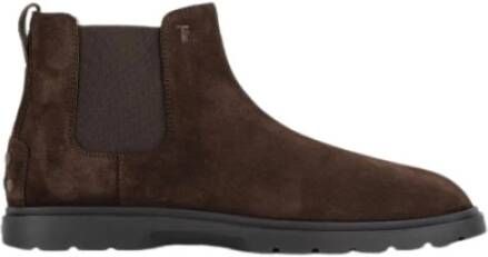 TOD'S Bruine Suède Chelsea Laarzen Brown Heren