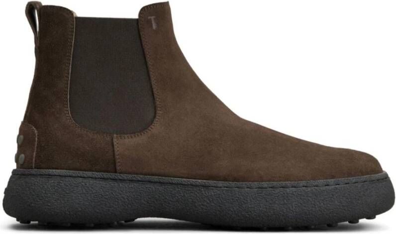 TOD&apos;S Chelsea Boots Heren Xxmo6l00p20re0 Maat: 42 5 43 Materiaal: Suède Kleur: Bruin