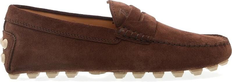 TOD'S Bruine Suède Loafer Schoenen Brown Heren