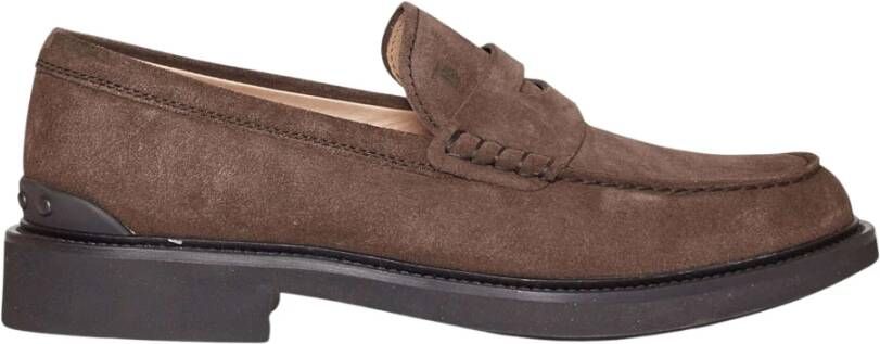 TOD'S Bruine Suède Loafer Schoenen Brown Heren