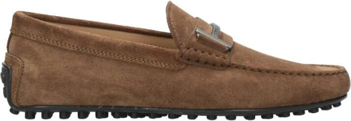 TOD'S Bruine Suède Loafers Brown Heren