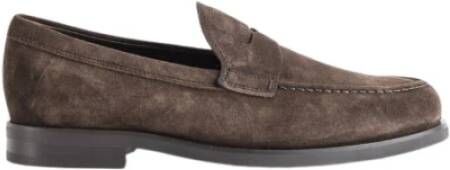 TOD'S Bruine Suède Loafers Rubberen Zool Brown Dames