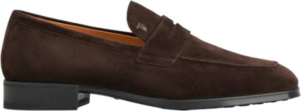 TOD'S Bruine Suède Mocassin Platte Schoenen Brown Heren